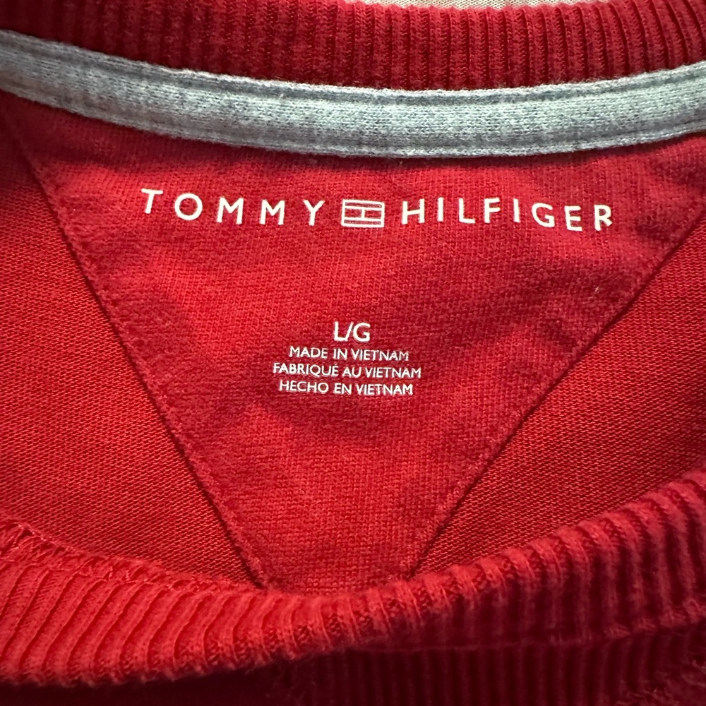 Tommy Hilfiger red long sleeve e men’s red Large shirt - Picture 5 of 8